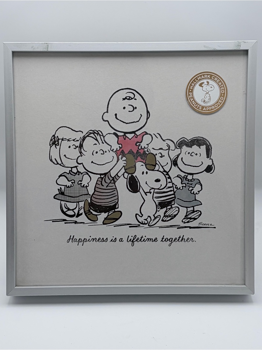 Vintage Peanuts Snoopy Happiness Is A Lifetime Together Hallmark Print by Schulz